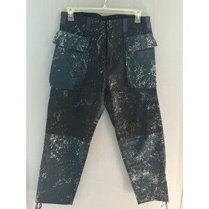 Wasted Collective Organic Cotton Cargo Pants in Black Blue Size L Waist 36